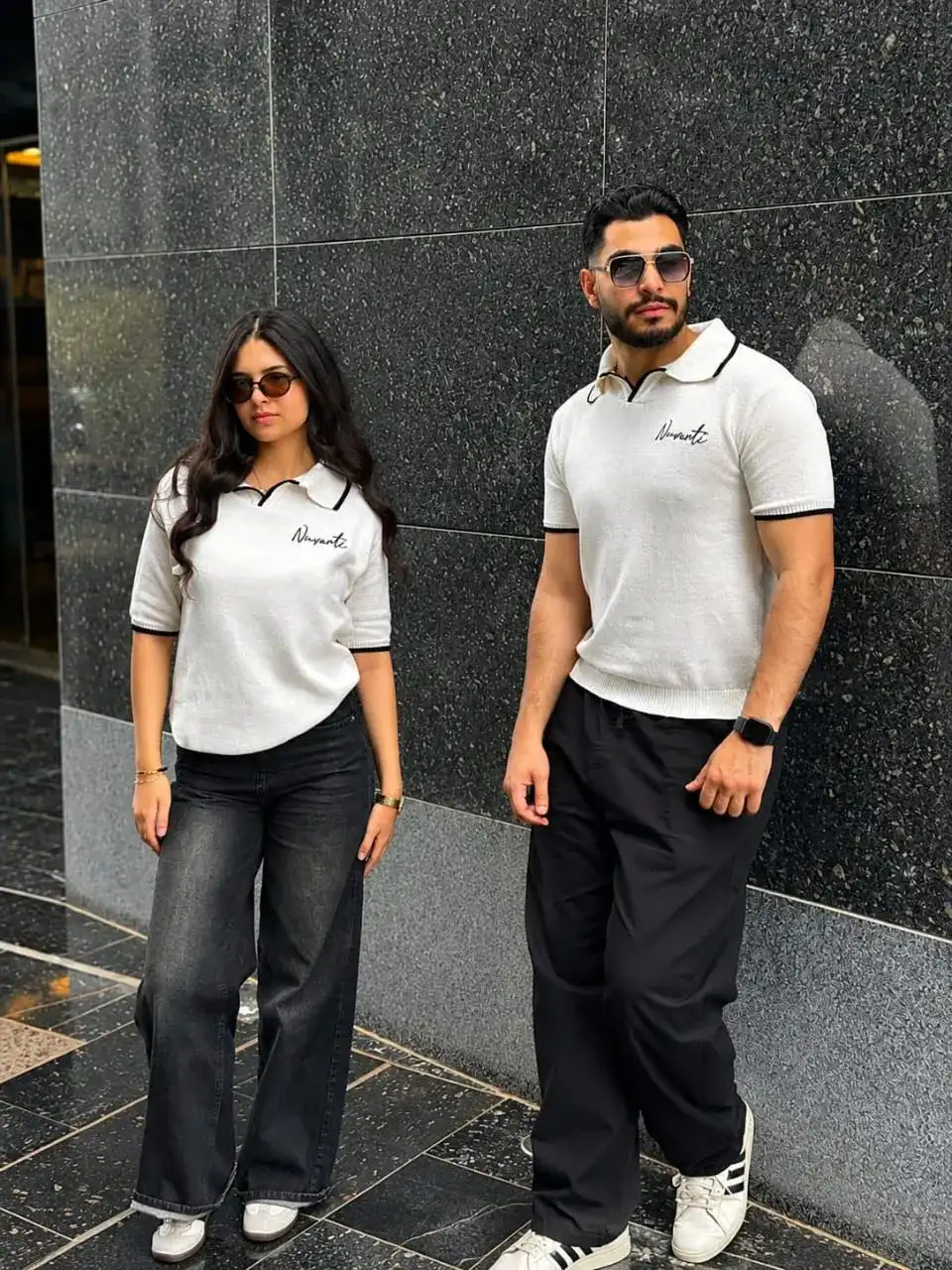 Models wearing Nuvanti clothing from the live storefront homepage.
